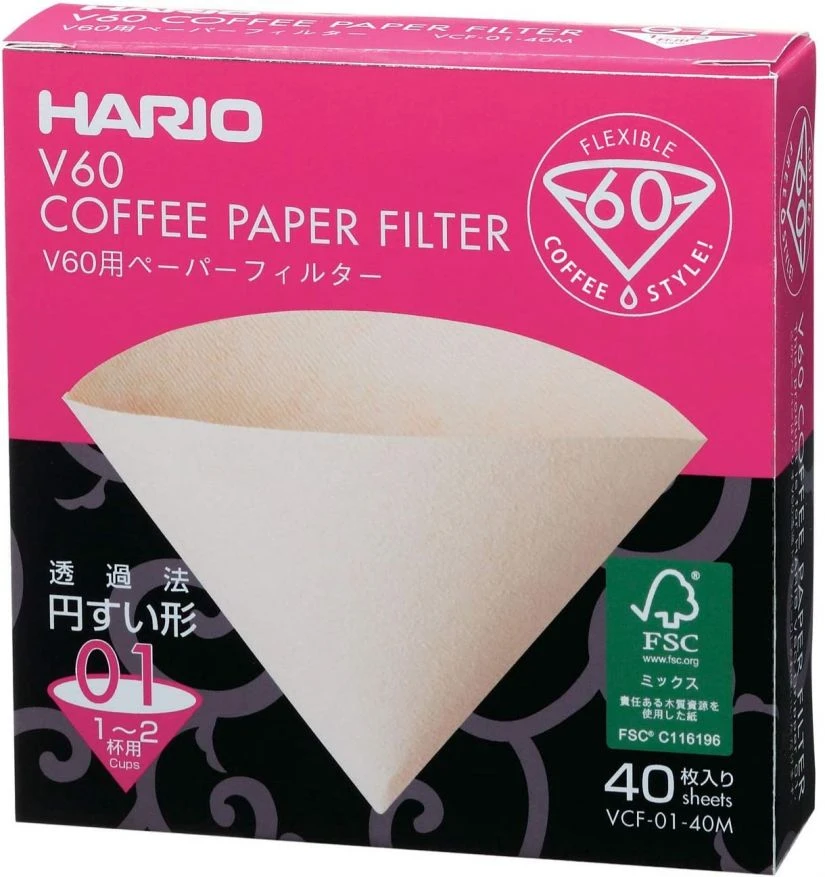 Hario V60 Misarashi Size 01 Brown Coffee Paper Filters 1 Hario V60 Misarashi Size 01 Brown Coffee Paper Filters
