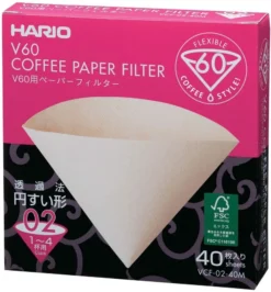 Hario V60 Misarashi Size 02 Brown Coffee Paper Filters Box