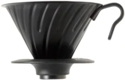 Hario V60 Steel Dripper Size 02 With Silicone Base, Matte Black