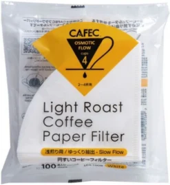 CAFEC Light Roast T-92 Coffee Paper Filter 4 Cup, 100 Pcs