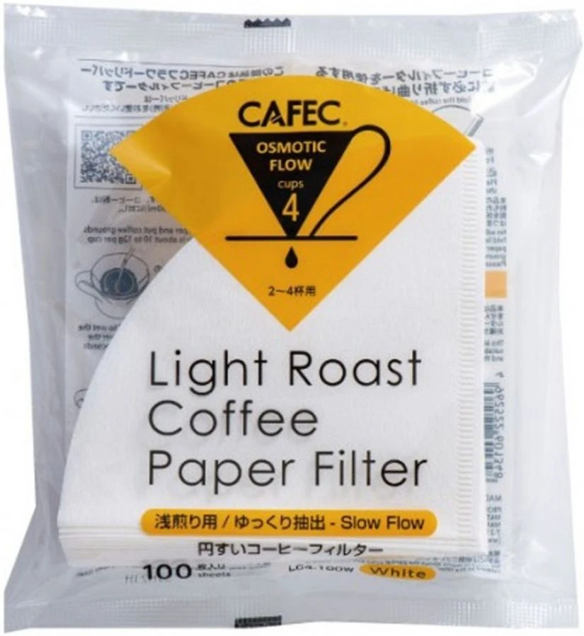 CAFEC Light Roast T-92 Coffee Paper Filter 4 Cup, 100 Pcs 1 CAFEC Light Roast T-92 Coffee Paper Filter 4 Cup, 100 Pcs
