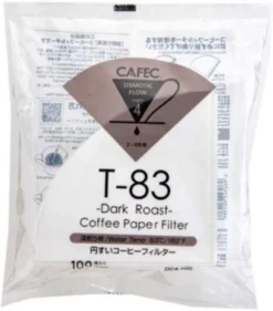 CAFEC Dark Roast T-83 Coffee Paper Filter 4 Cup, 100 Pcs