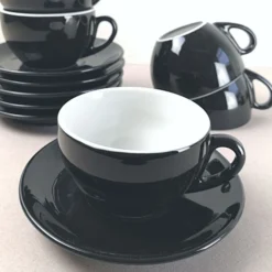 IPA Milano Latte Cup 285 Ml, Black & White -Hario Shop ipa milano latte cup nero 8198