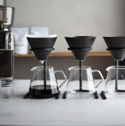Kinto SCS-S04 Brewer Stand Set 4 Kuppia, Steel -Hario Shop kinto scs s04 brewer stand set 3441