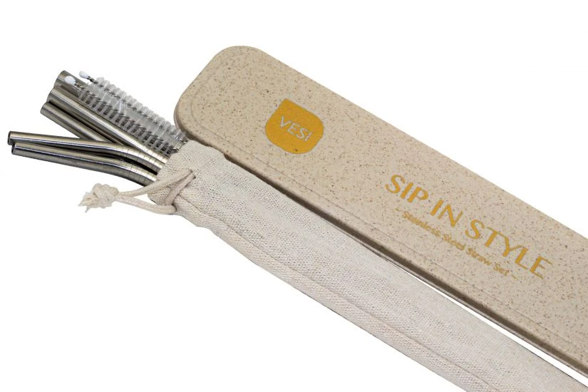 VESI Stainless Steel Straw 8 Pcs, Sandy Beach 2 VESI Stainless Steel Straw 8 Pcs, Sandy Beach - Image 2